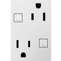 Legrand Adorne Tamper-Resistant GFCI Self-Test Outlet (15 Amp) 3-Module - White - AGFTR2153W4