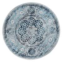 Alexandria Gray Bordered Round Rug 6'7"x6'7"