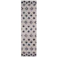 Caribe Navy Geometric Runner Rug 2'1"x6'4"