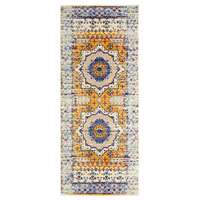 Manhattan Orange-Ivory Medallion Runner Rug 2'6"x6'