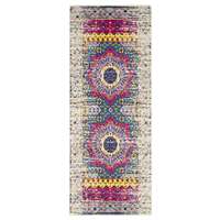 Manhattan Pink-Ivory Medallion Runner Rug 2'6"x6'