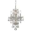 Crystorama Traditional Italian Crystal 4 Light White Mini Chandelier