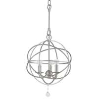 Crystorama Solaris 3 Light Olde Silver Mini Chandelier