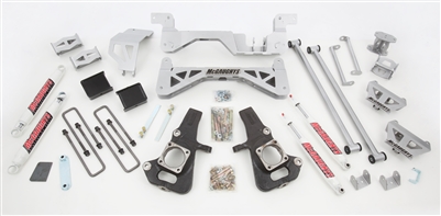 2002-10 GM 2500/3500 HD, NO Dually Truck (8 Lug) (2WD) 7" Lift Kit (silver powder-coat) w/ front & rear shocks