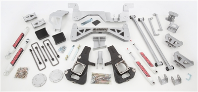 2002-10 GM 3500 Dually Only (4WD) 7" Lift Kit (silver power-coat) **GAS MOTOR** w/ front & rear shocks