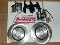 10 or 12 bolt GM CAR Rear-end 13" Rotor Kit  5 on 5" **cross drilled rotors**  (must use 17"+ rims)