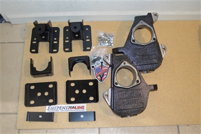 93048 (04-06 SILVERADO, 2WD/4WD, SPINDLES/REAR HANGERS/FLIP KIT/BUMP STOPS