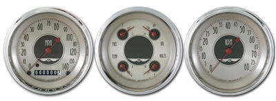 All American Nickel 3 3/8" SPEEDO, QUAD (fuel 240-33ohm), TACH