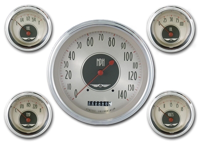 All American Nickel 5" SPEEDO, 4 - 2 1/8" GAUGES (fuel 240-33ohm) *