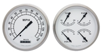 CLASSIC WHITE 5" SPEEDO, QUAD (fuel 240-33ohm) *