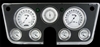 CLASSIC WHITE 7-GA 5" SPEEDO, TACH, 4- 2 1/8" GAUGES (fuel 0-90ohm), 3 3/8" CLOCK