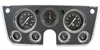 HOT ROD 7-GA 5" SPEEDO, TACH, 4- 2 1/8" GAUGES fuel 0-90ohm), 3 3/8" CLOCK