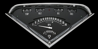 classic instruments tach force 1955 1956 1957 1958 1959 chevy truck gauge package black face with white needles and letters.