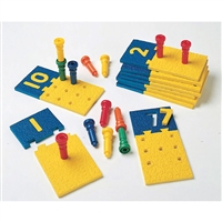 NUMBER PUZZLE-BOARDS & PEGS 10 BOARDS 55 PEGS STORAGE TUB