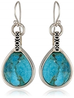 Barse Silhouette Sterling Silver Turquoise-Drop Earrings