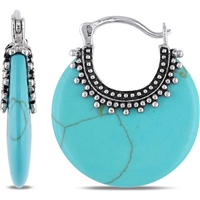 Asteria Oval Turquoise Sterling Silver Clip-in Earrings