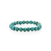 Gem Stone King Stunning Round 8MM Blue Green Simulated Turquoise Round Stretchy Bracelet