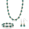 Gem Stone King 18inches Simulated Turquoise Howlite & Cultured Freshwater Pearl & Spacers Necklace + Earrings