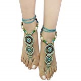 Bohemian Style Seed Bead Barefoot Sandals (Sold As Pair)