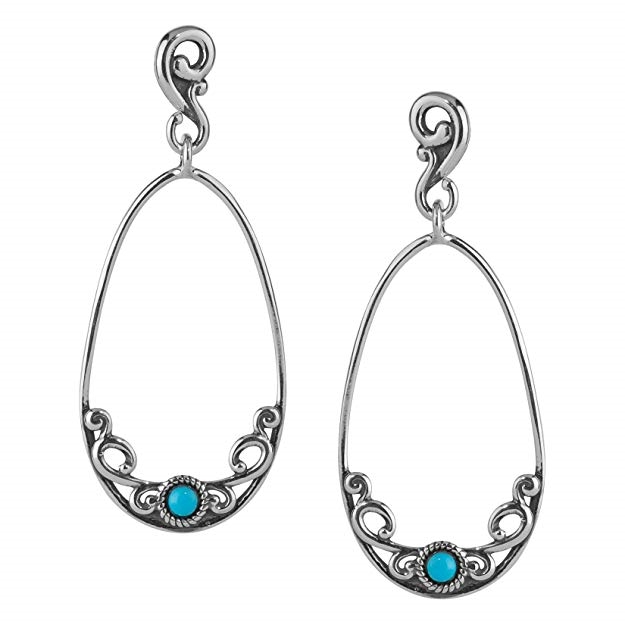 CP Sterling Silver & Sleeping Beauty Turquoise Teardrop Earrings - CP Sleeping Beauty Collection