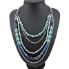 Bocar Personalized Layered Strands Turquoise Statement Chunky Necklace for Women Gifts