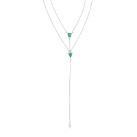 Silpada 'Double-Y' Reversible Lariat Necklace with Compressed Turquoise in Sterling Silver