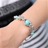 LittleB Vintage Bangle Jewelry Butterfly Turquoise Bracelet for Women and Girls.