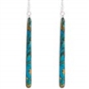 Turquoise Earrings in Sterling Silver & Genuine Turquoise (2.5" Long)