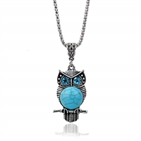 NickAngelo's Owl Pendant Necklace Elegant Fashion Jewelry Vintage Look Created Turquoise