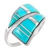 Turquoise Ring Sterling Silver Size 6 to 11