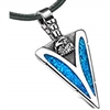 Arrowhead American Eagle Head Brave Powers Protection Amulet Simulated Turquoise Pendant Leather Necklace