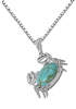 Sterling Silver Crab Charm Pendant Necklace for Women 18 Inch