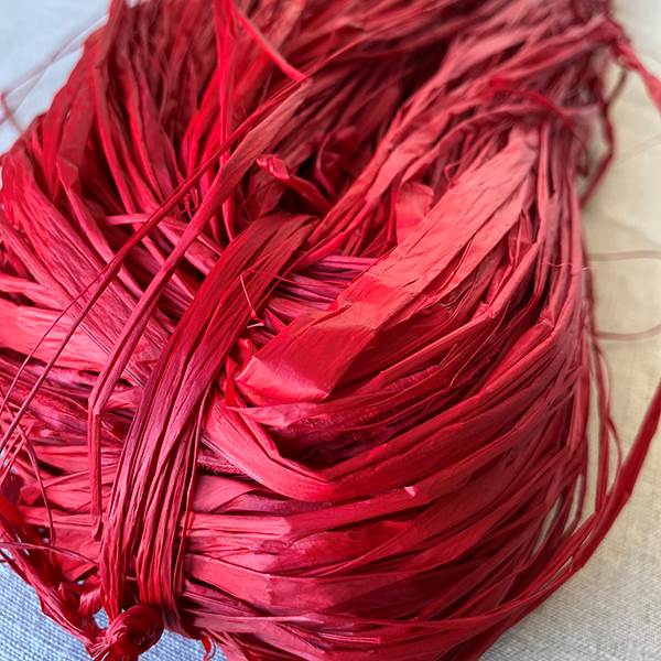 Raffia Trimmed Red