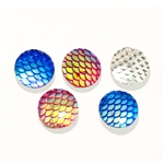 Mermaid/Dragon Scale Resin Cabochons - Set of 5