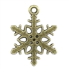 Antiqued Bronze Snowflake Charm - Set of 5