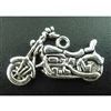 Antique Silver Motorcycle Charms - Set of 5