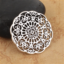 Round Antique Silver Plated Filigree - Set of 4