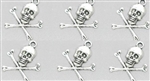 Silver Tone Skull & Crossbones Charms - Set of 6