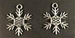 Antiqued Silver Snowflake Charms - Set of 6