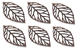Copper Leaf Embellishments - Set of 6