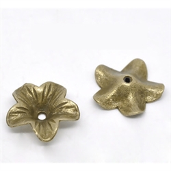 Bronze Flower Beads - Set of 5
