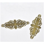 Antiqued Bronze Tone Filigree Pieces - Set of 4