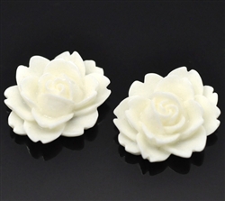 Ivory Resin Flower Embellishments