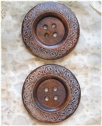 Jumbo Wooden Buttons - 2 1/4" - Set of 2