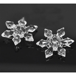 Clear Faceted Acrylic Snowflake Embellishments- Set of 6