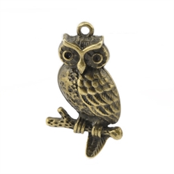 Bronze Tone Owl Charms - Set of 5