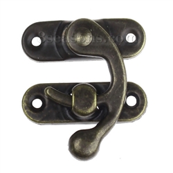 Large Antique Bronze Metal Hook Box Latch Set (2 sets)