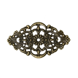 Antiqued Bronze Filigree Wraps Connectors - set of 4