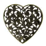 Antique Bronze Branch Heart - Set of 4