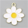 Enameled Goldtone Flower Charms,  Set of 5